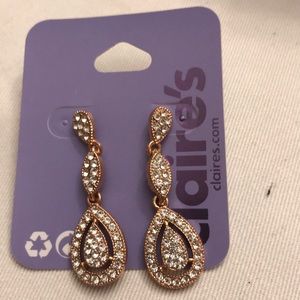 Claire’s rose gold diamond earrings